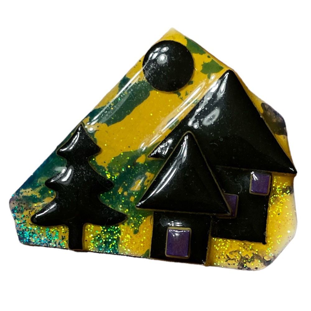 Vintage House Pins by Lucinda Abstract Pin